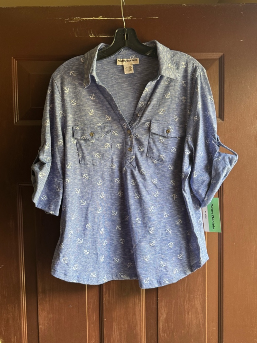 Cathy Daniels Anchor Blouse NWT Size CL